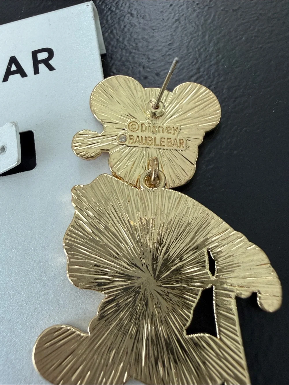NEW BaubleBar Disney holiday earrings feature a sparkling Santa Mickey Mouse